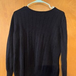 DRESS BARN SWEATER GRAY RIBBED LONG SLEEVE CREW NECK WOMEN'S LARGE 14/16